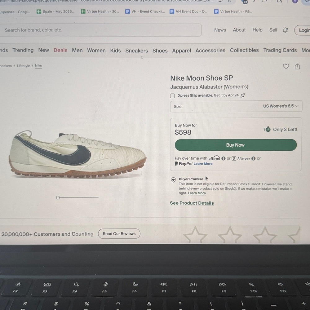 Jacquemus x Nike moon shoes Cream and Black Lace-Up Sneakers - Picture 12 of 14